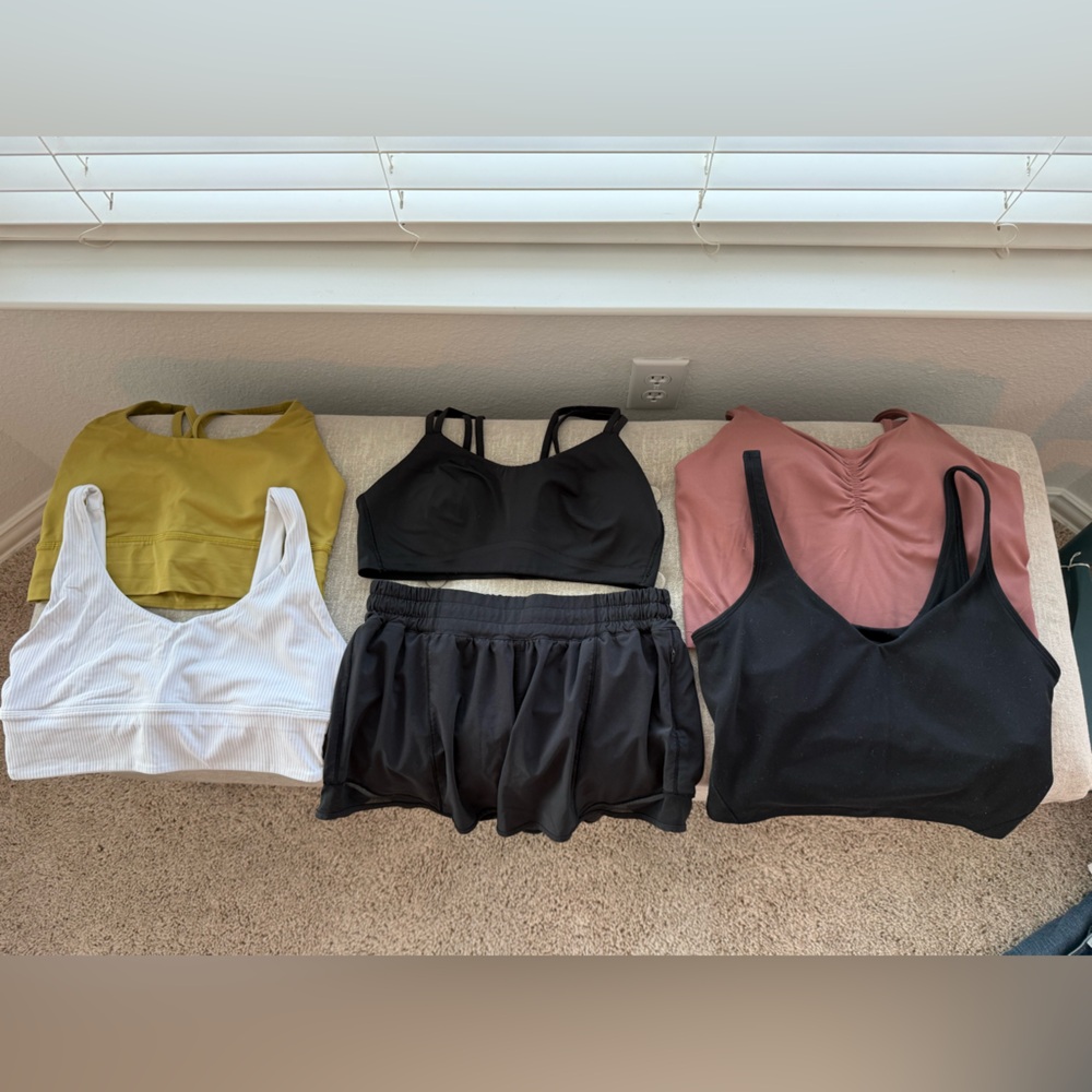 Lululemon sports bra, tank top, & short set
